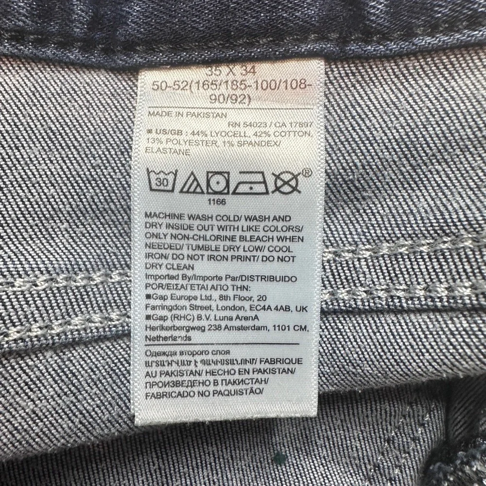Banana Republic Jeans Mens 35x34 (35x31) Traveler Straight Fit Dark Blue Wash